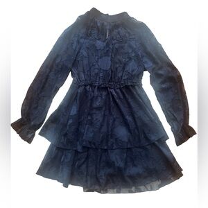 Navy Blue Tiered Dress